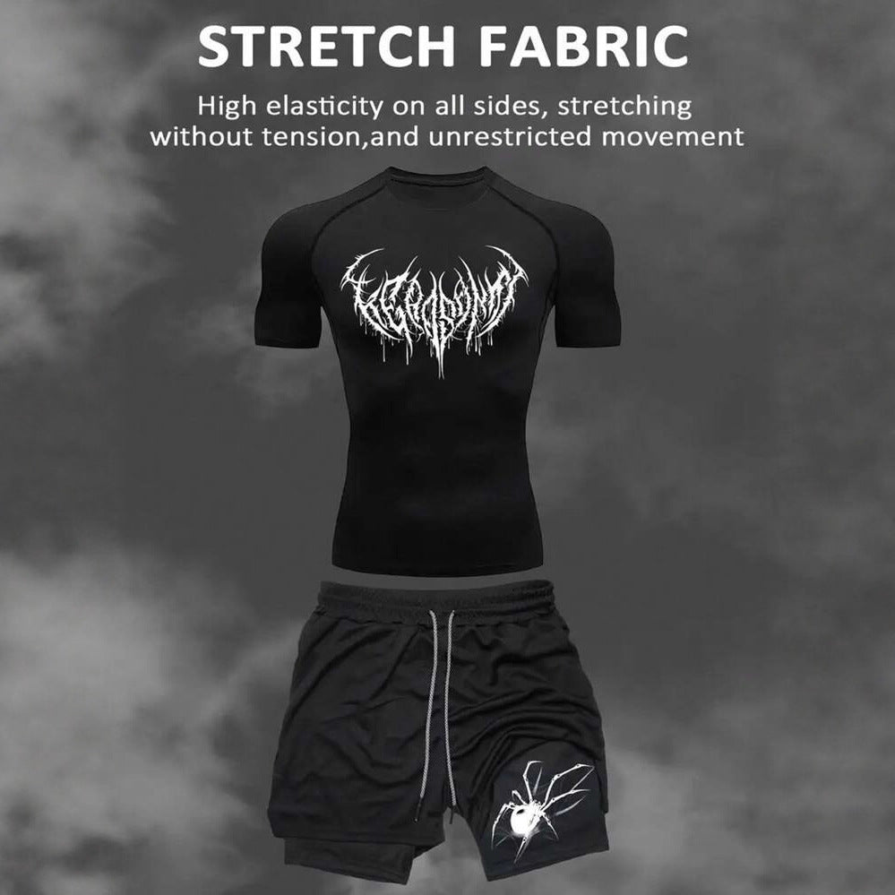 Men's Compression 2D Printed Quick Dry Fitness T-Shirt teemdrop
