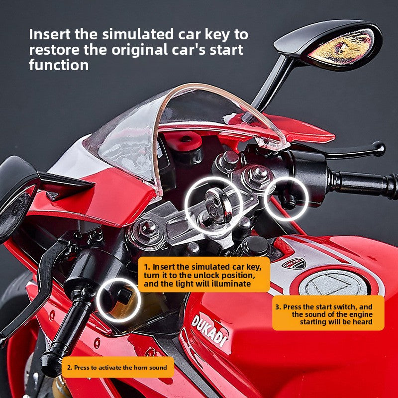 Alloy Motorcycle Model with Spray Mist Sound Lights teemdrop
