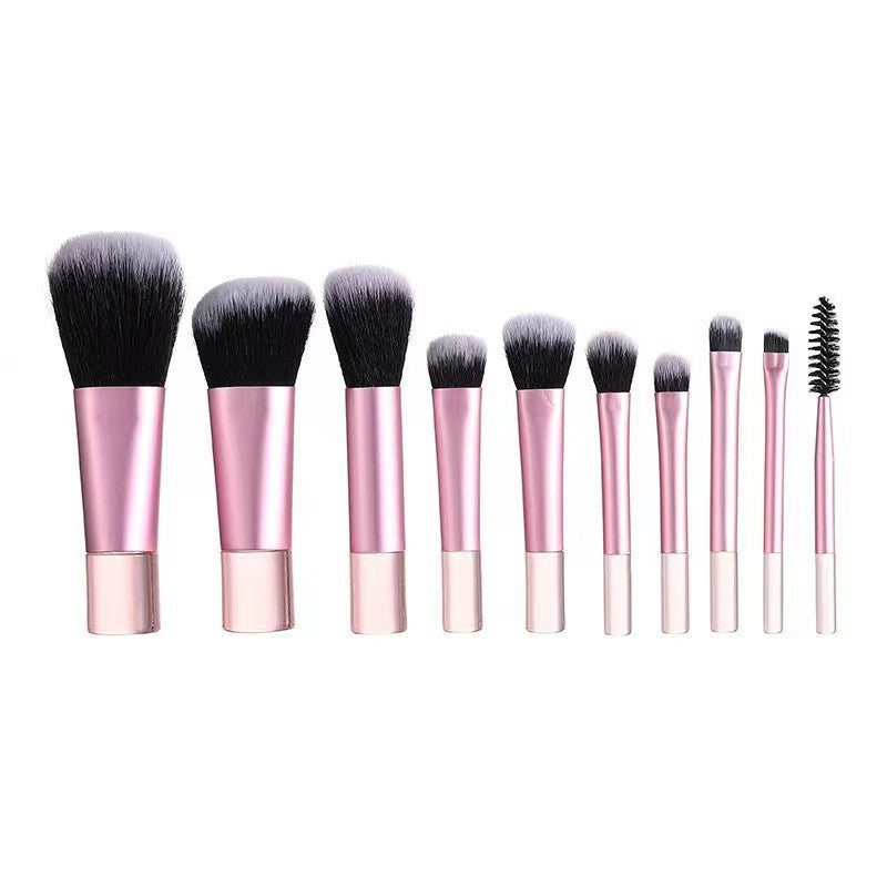 10-Piece Mini Crystal Handle Makeup Brush Set teemdrop