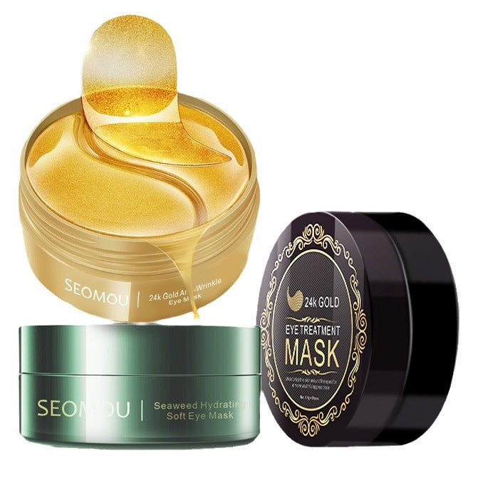 Gold eye mask for dark circles and hydration