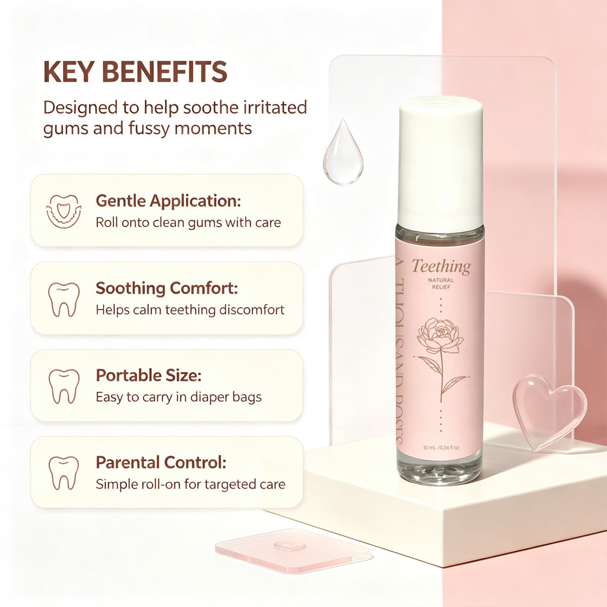 Teething Relief Roll-On Skin Care Solution
