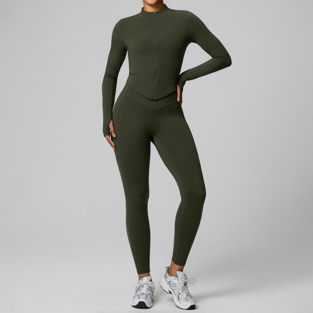 Women Two Piece Yoga Outfit High Waist Tight Sportswear Set teemdrop