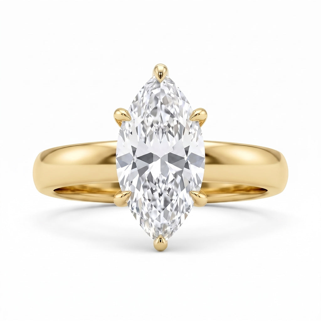Wide Band Cubic Zirconia Gold Plated Ring