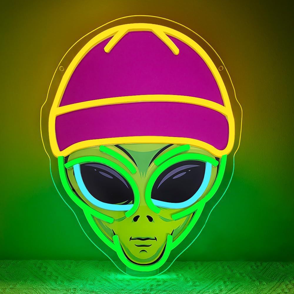 Alien UFO LED Neon Sign Light for Bedroom Game Room Bar Party Decoration teemdrop