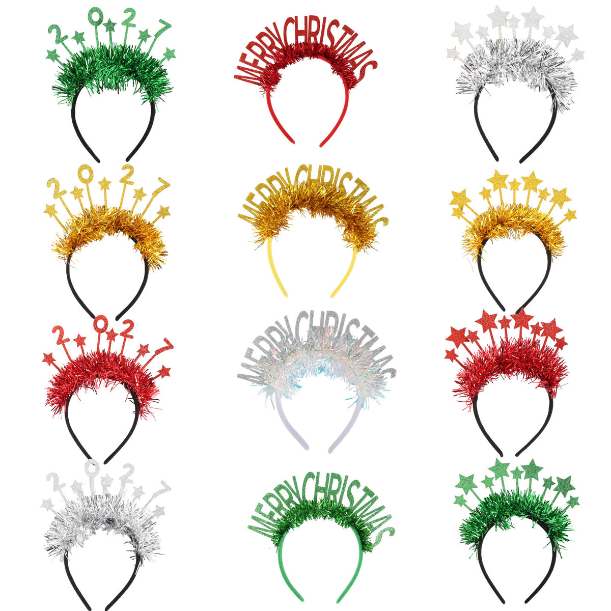 Festive Star Stripe Headband Merry Christmas