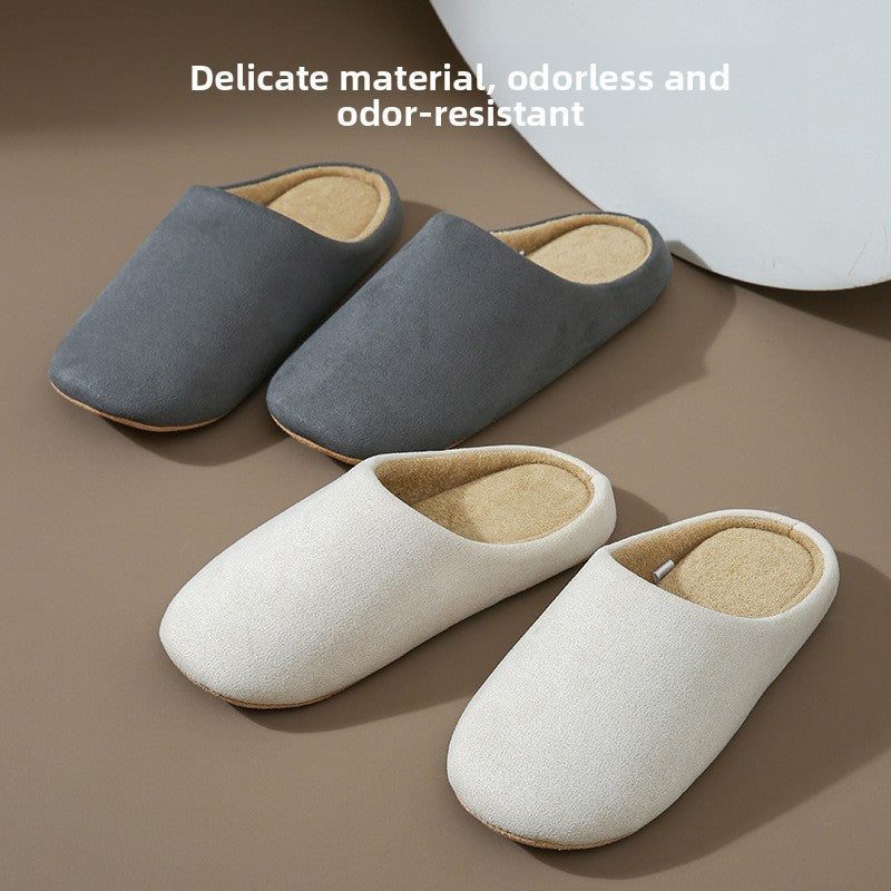 Unisex Soft Plush Indoor House Slippers Anti-Slip Fabric Closed Toe Home Footwear teemdrop