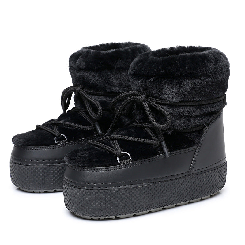 Women Winter Snow Boots Short Plush Warm Waterproof Platform Boots teemdrop