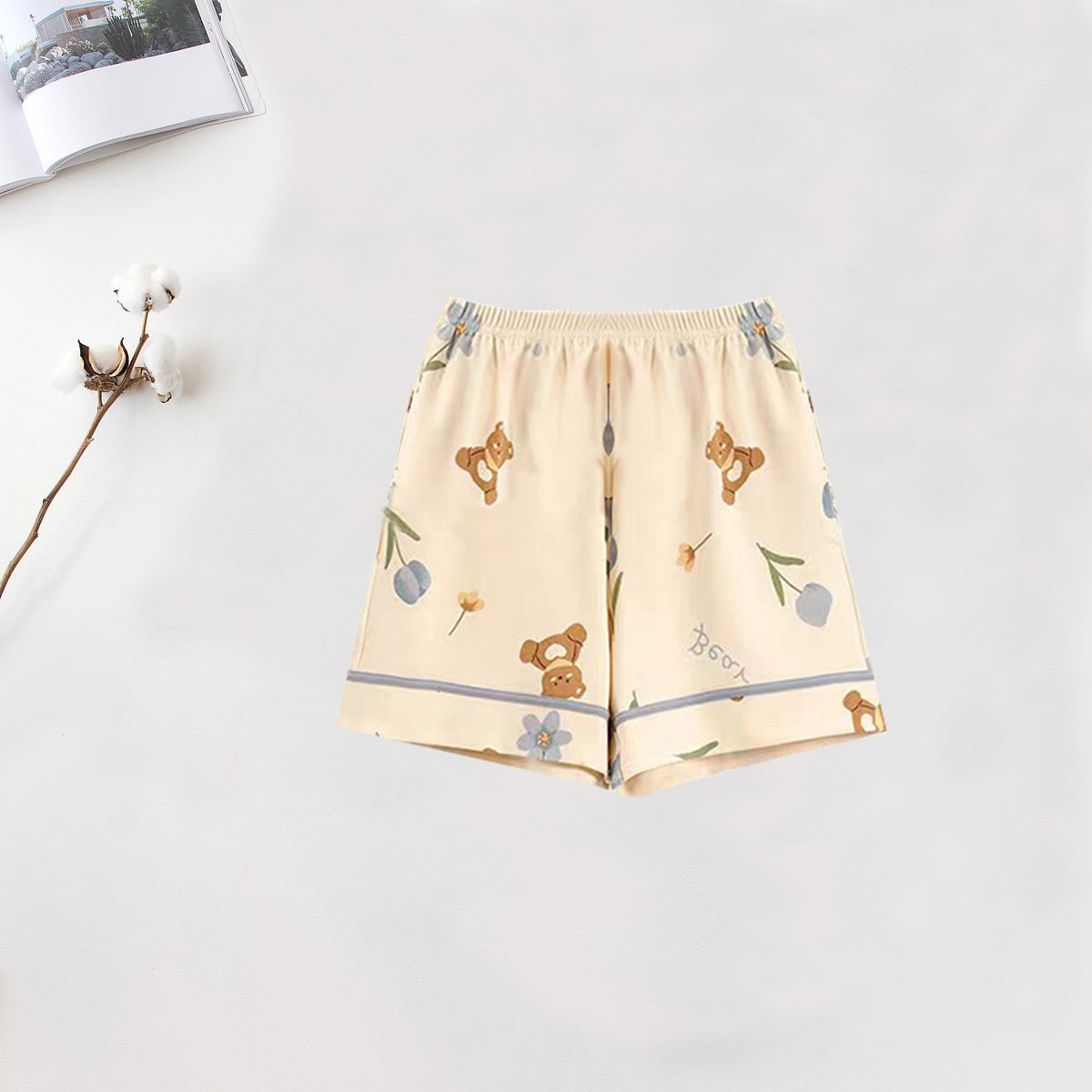 Cotton Home Pants Pajama Pants Women's Summer Shorts Loose Casual Home Outer Wearing Thin Double Pockets