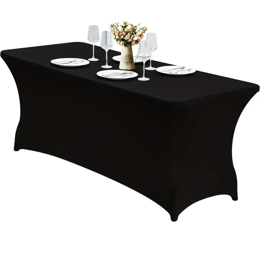 Stretch Spandex Fitted Table Cover Rectangle Elastic Tablecloth for Banquet Wedding Parties