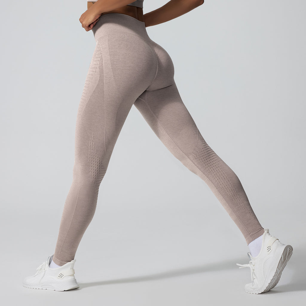 Women's Seamless Jacquard High-Waist Cropped Yoga Pants teemdrop