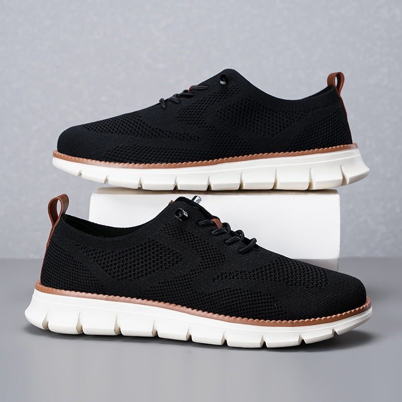 Fashionable lightweight running shoes with laces, casual sports men's shoes teemdrop