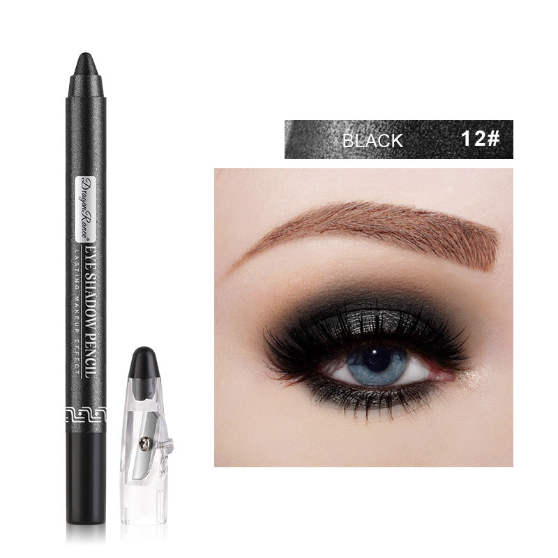 Pearlescent Creamy Eyeshadow Pencil with Built-in Sharpener Long-lasting Shimmer Eye Makeup