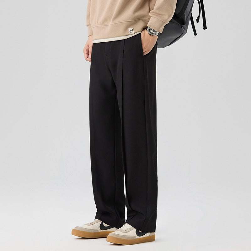 Men's Design Sense Loose Sports Trousers Straight Leg Wide Leg Pants teemdrop