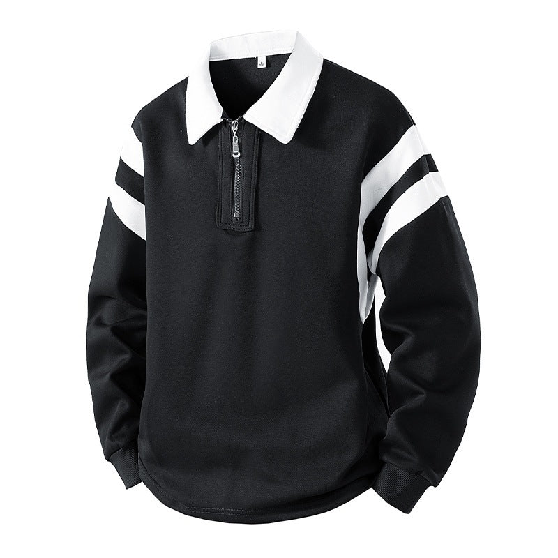 Retro half-zip polo hoodie teemdrop