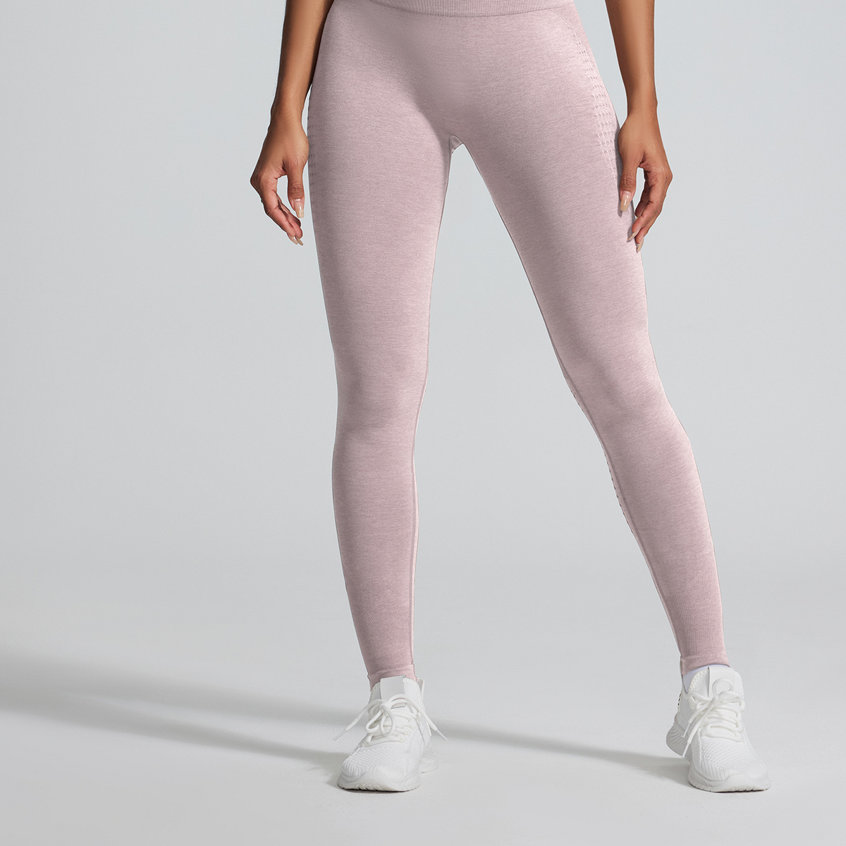 Women's Seamless Jacquard High-Waist Cropped Yoga Pants teemdrop