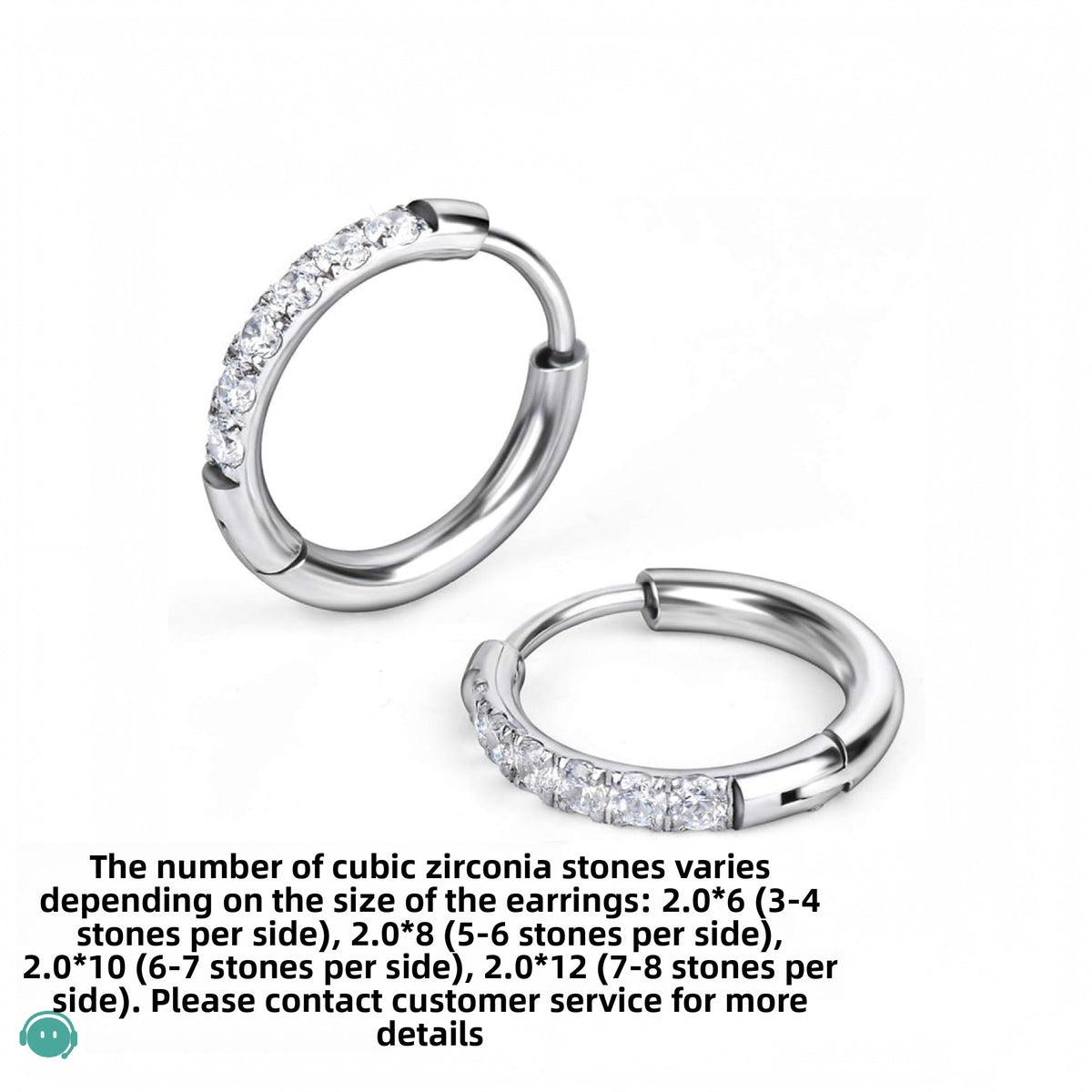 Titanium Steel Round Zircon Earrings Simple Casual Style Ear Buckles for Women teemdrop