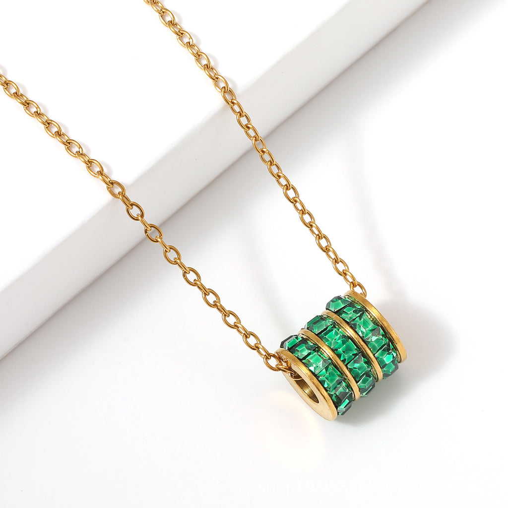 Birthstone Stainless Steel Adjustable Necklace