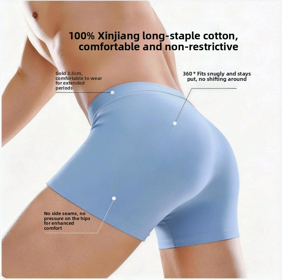 100-Count Cotton Seamless Boxer Briefs Silk Antibacterial Breathable Mens Underwear