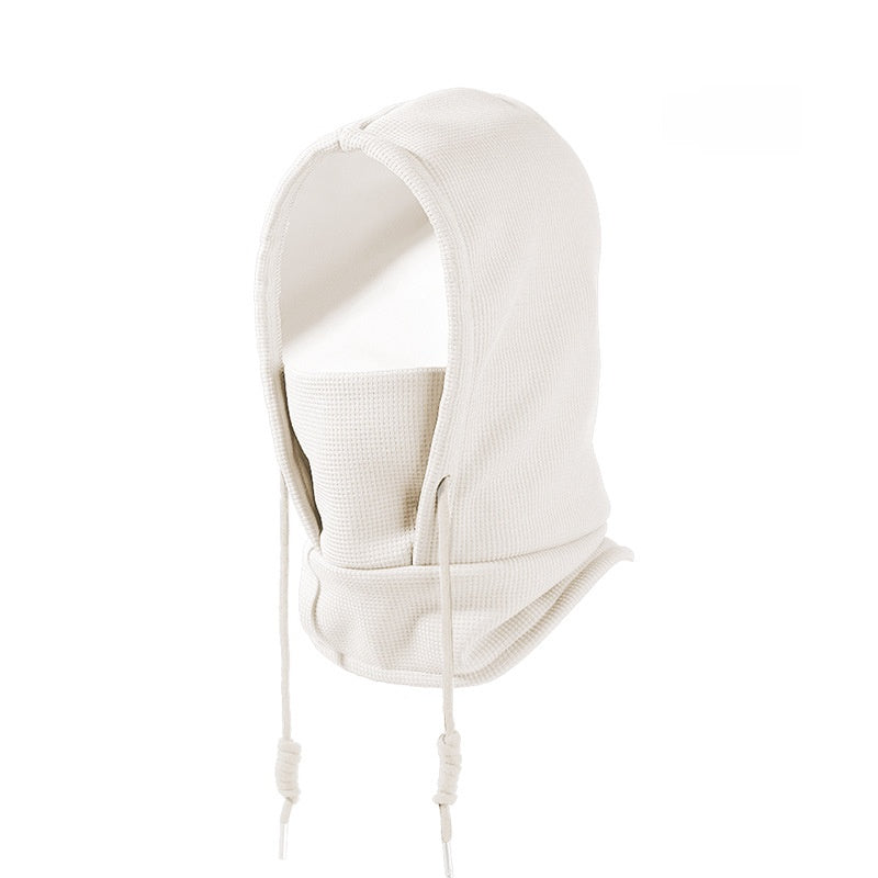 Warm hat with a hood for outdoor cycling to protect against wind teemdrop