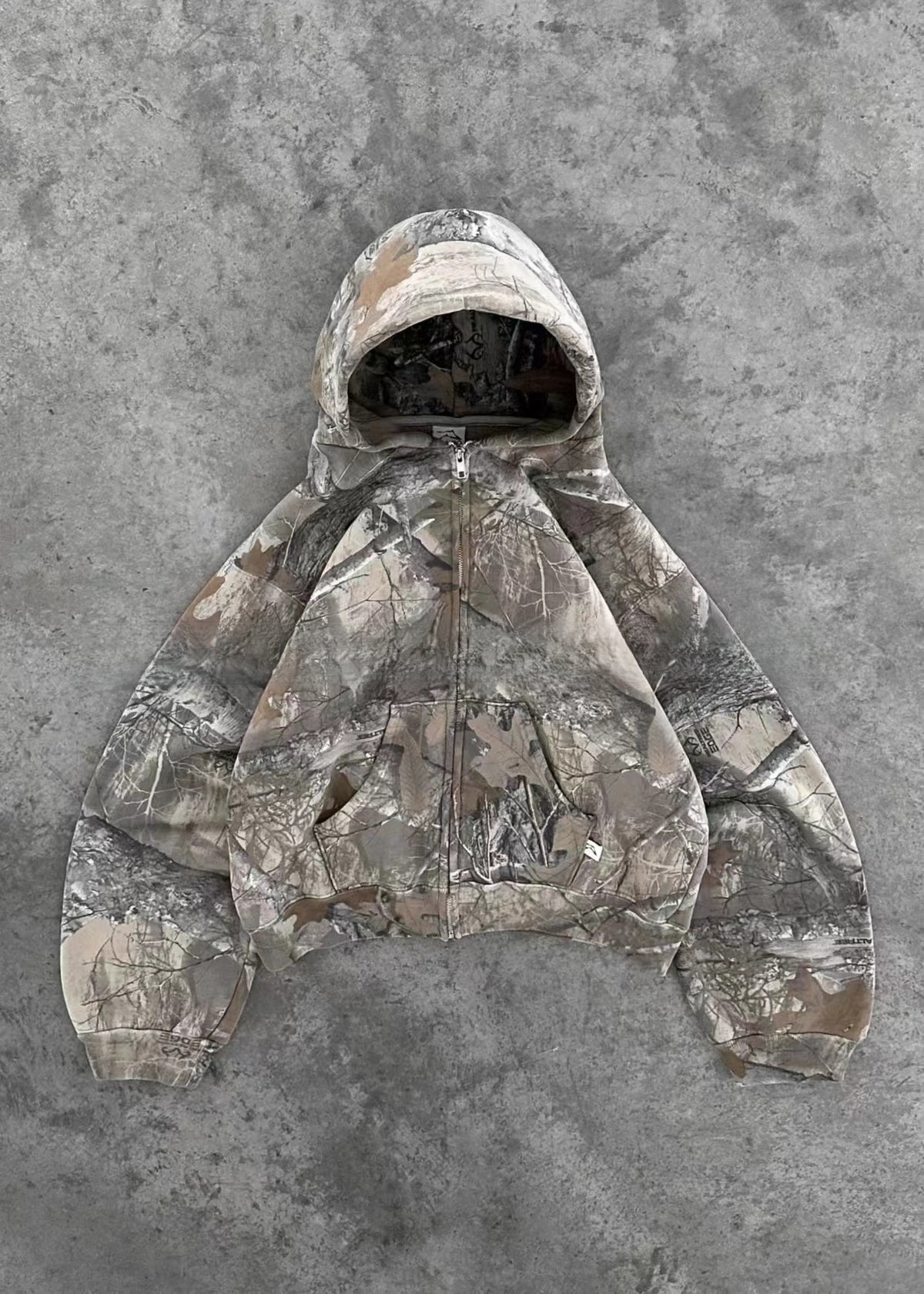 Y2K Harajuku Style Letter Print Camouflage Hooded Sweatshirt