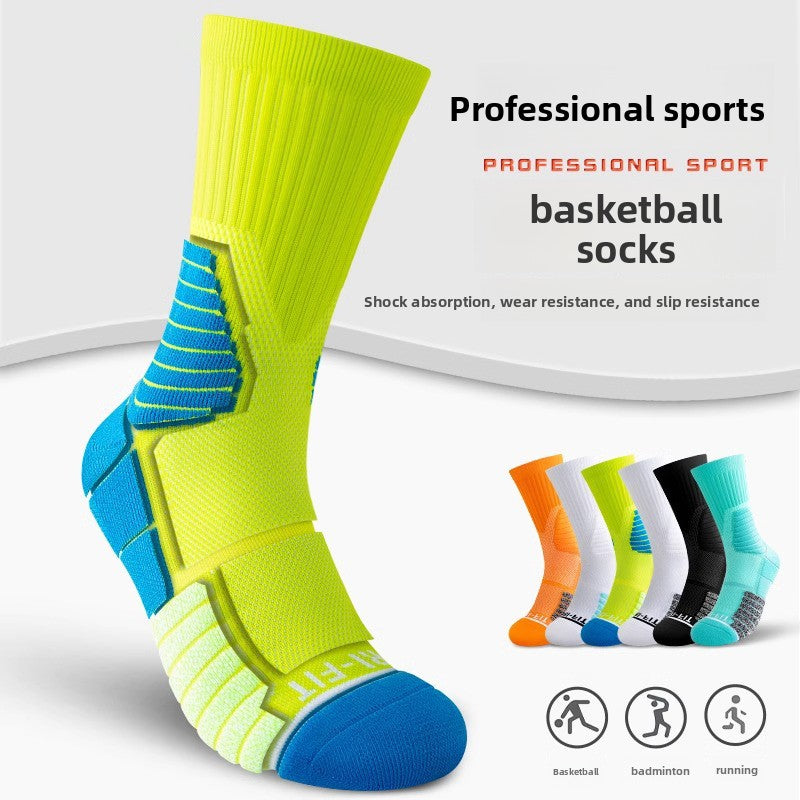 Men's High Tube Towel Sole Athletic Training Socks teemdrop