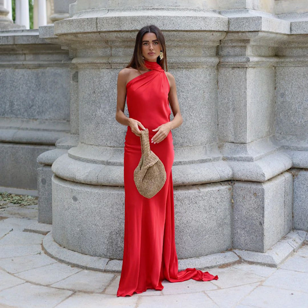 Elegant Halter Backless Slim Long Dress