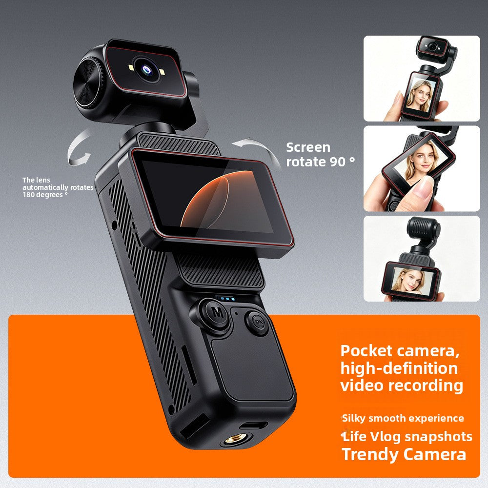 Pocket Action Camera with Rotating Screen WiFi 2.0 LCD Dual Anti-Shake Handheld Recorder teemdrop