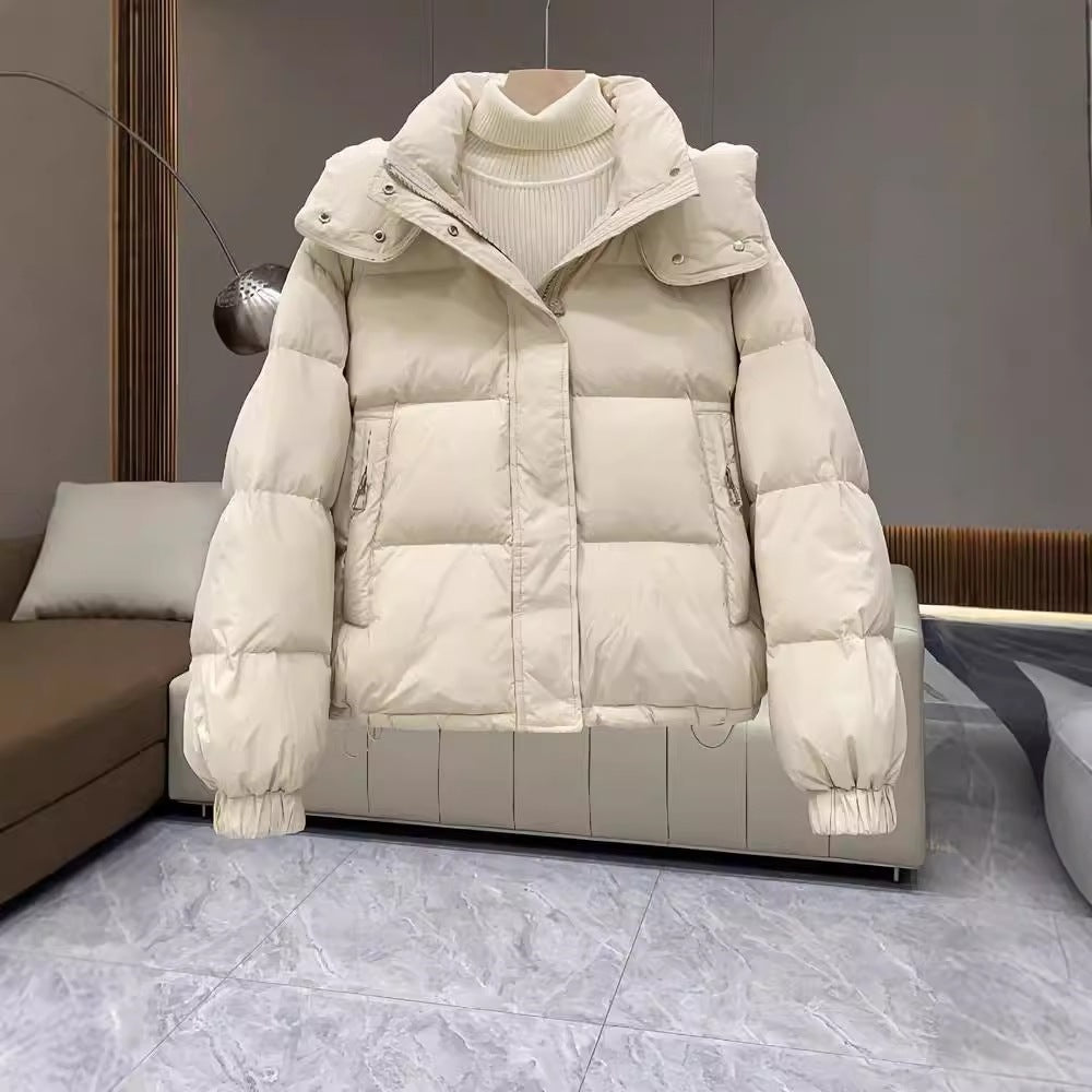 Women Winter Short Hooded Cotton Jacket teemdrop