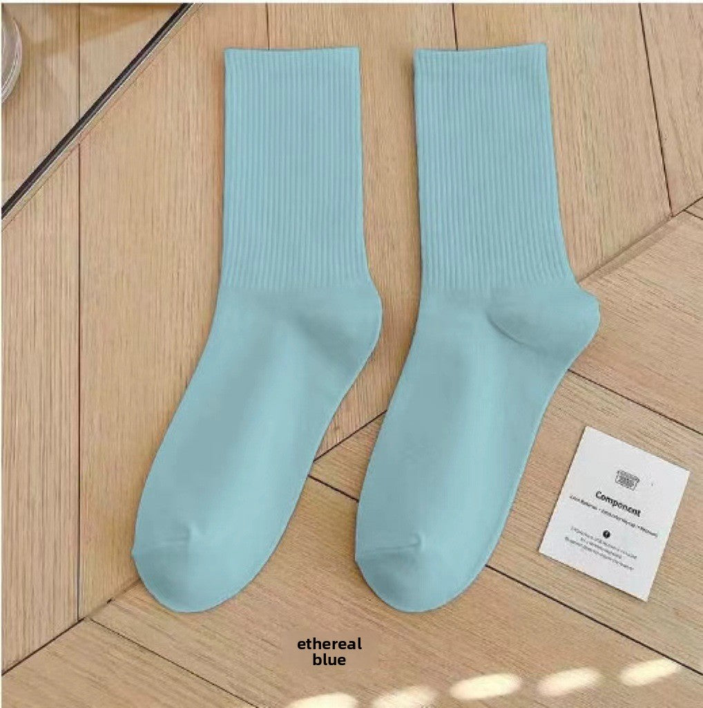 Unisex Combed Cotton Mid-Calf Socks teemdrop