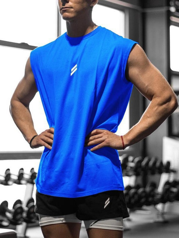 Men's Quick-Dry Bird-Eye Fabric Sleeveless Sports Training Vest teemdrop