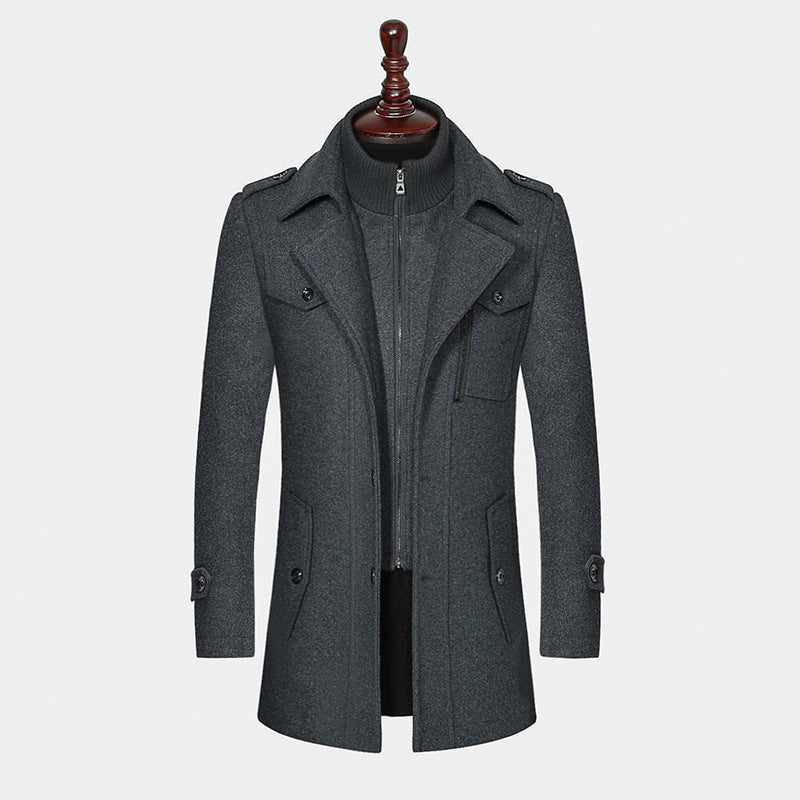 Men's business woolen coat