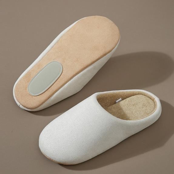 Unisex Soft Plush Indoor House Slippers Anti-Slip Fabric Closed Toe Home Footwear teemdrop