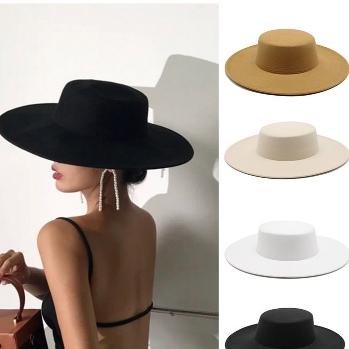 10cm Large Brim Thickened Flat Hat teemdrop