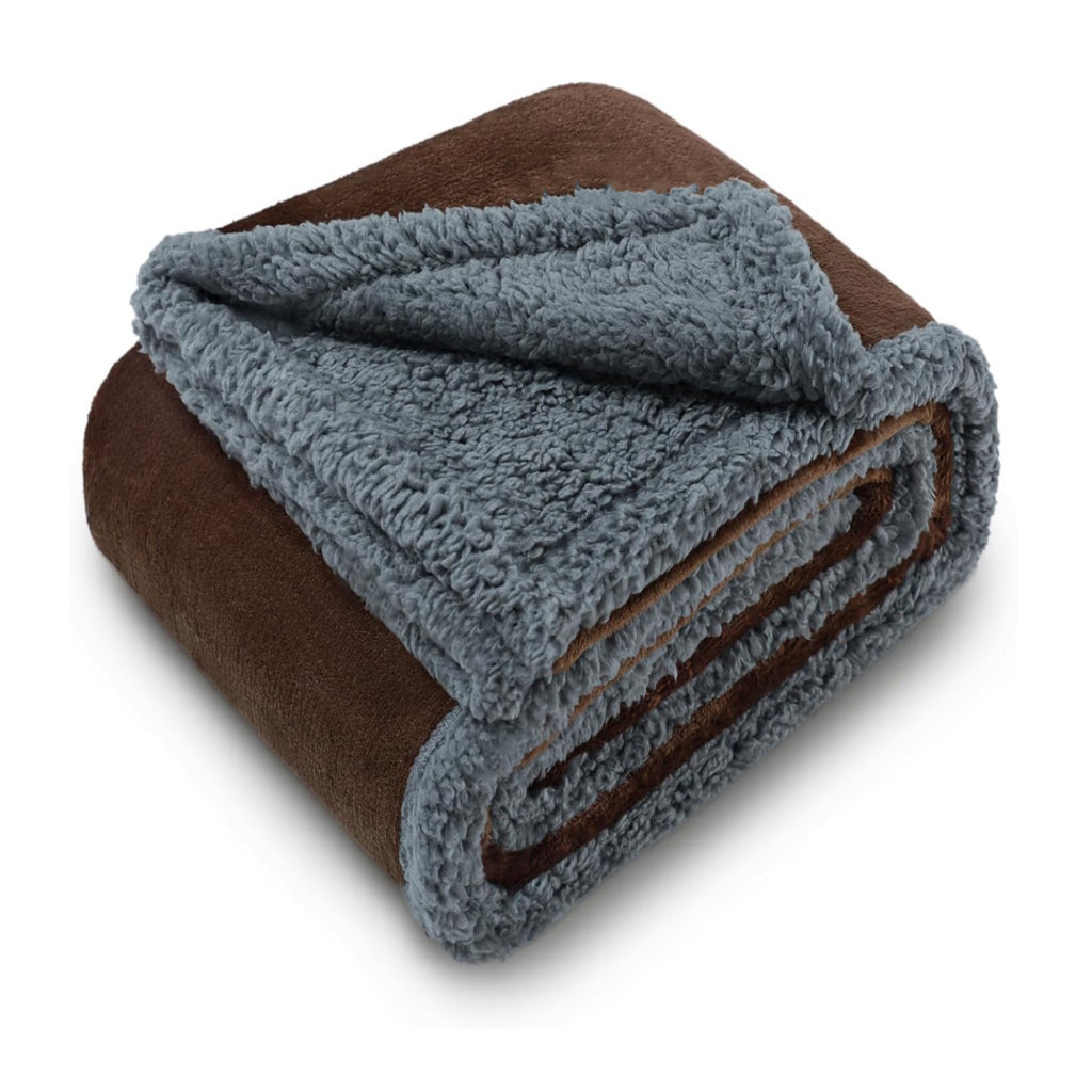 Waterproof Double-Sided Fleece Pet Blanket Machine Washable Thickened Comfort Mat teemdrop