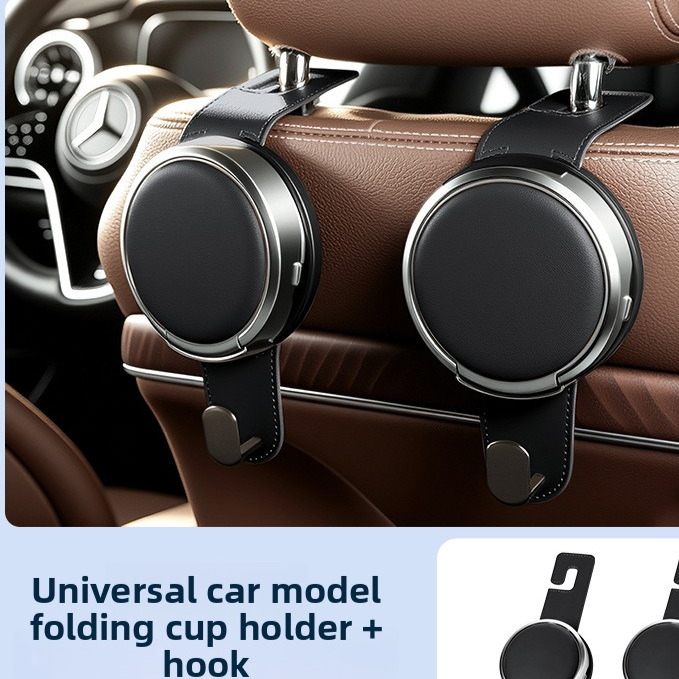 Car door cup holders for in-car storage