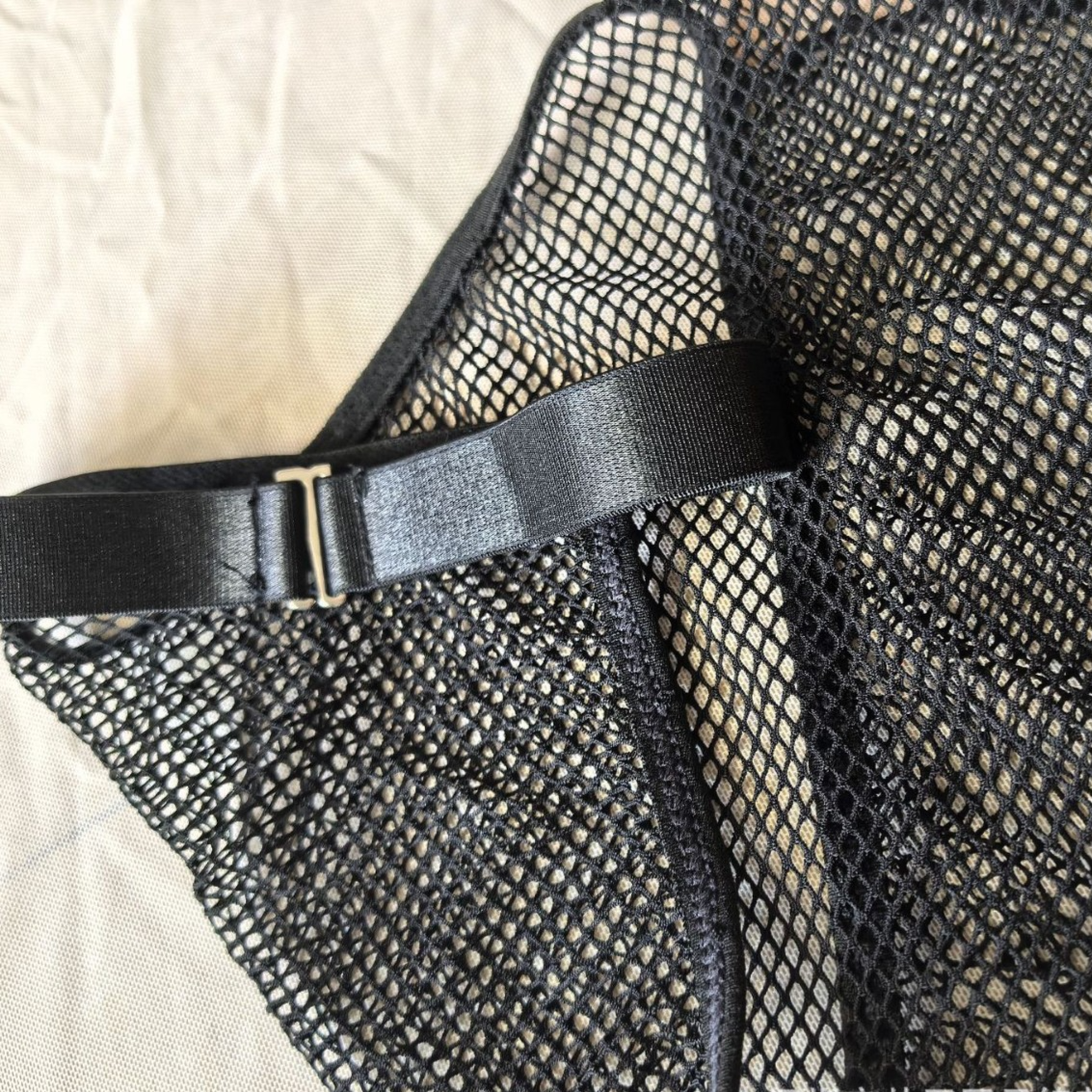 Women's Fishnet Hollow-Out See-Through Mesh Halter Neck Bodysuit teemdrop