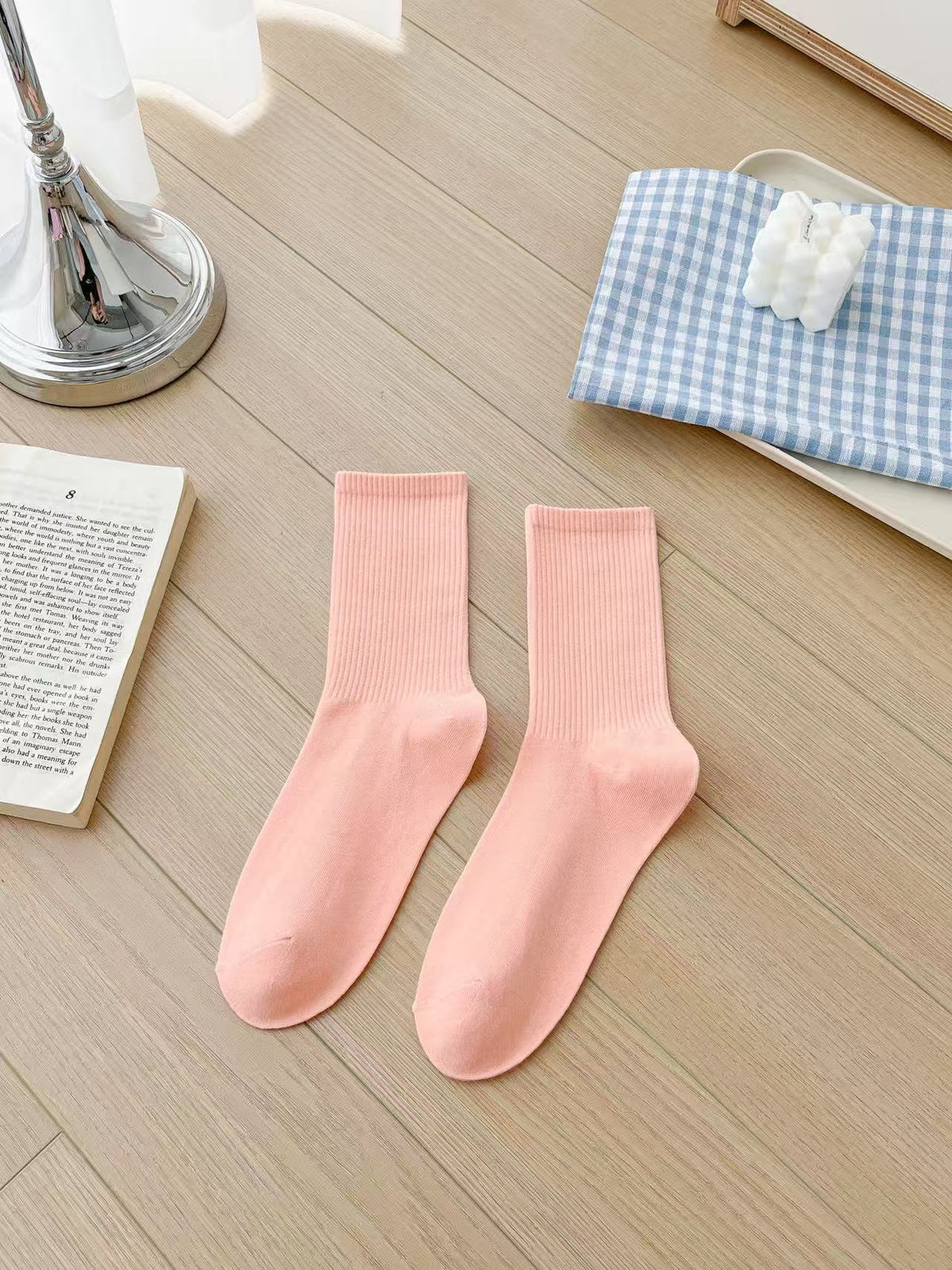 Unisex Combed Cotton Mid-Calf Socks teemdrop