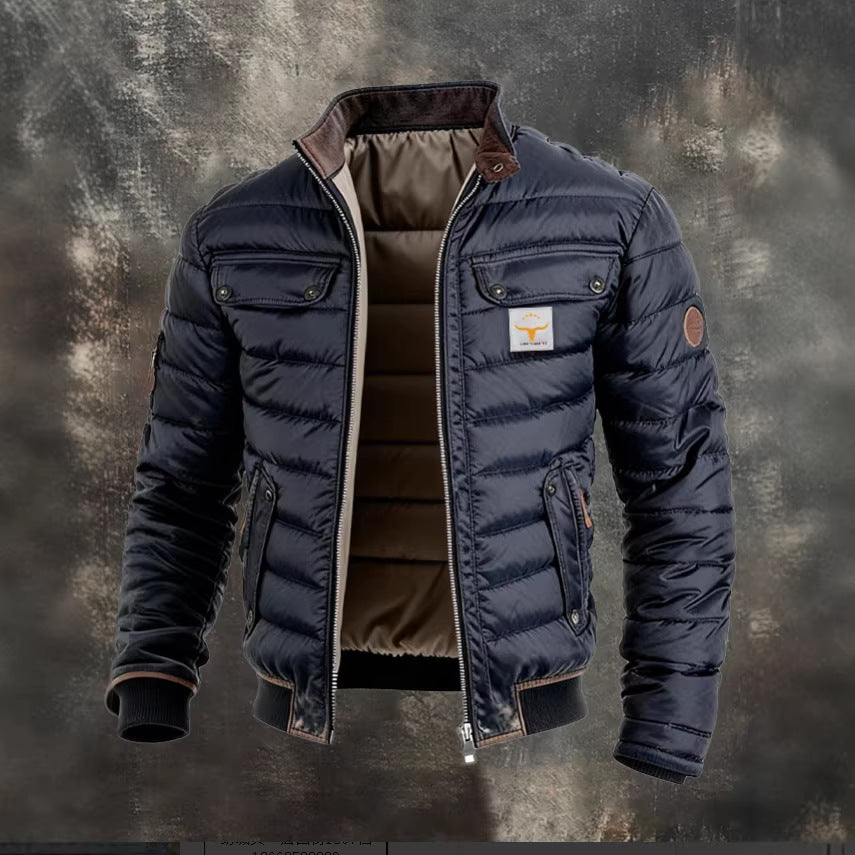 Mens Retro Quilted Patchwork Jacket