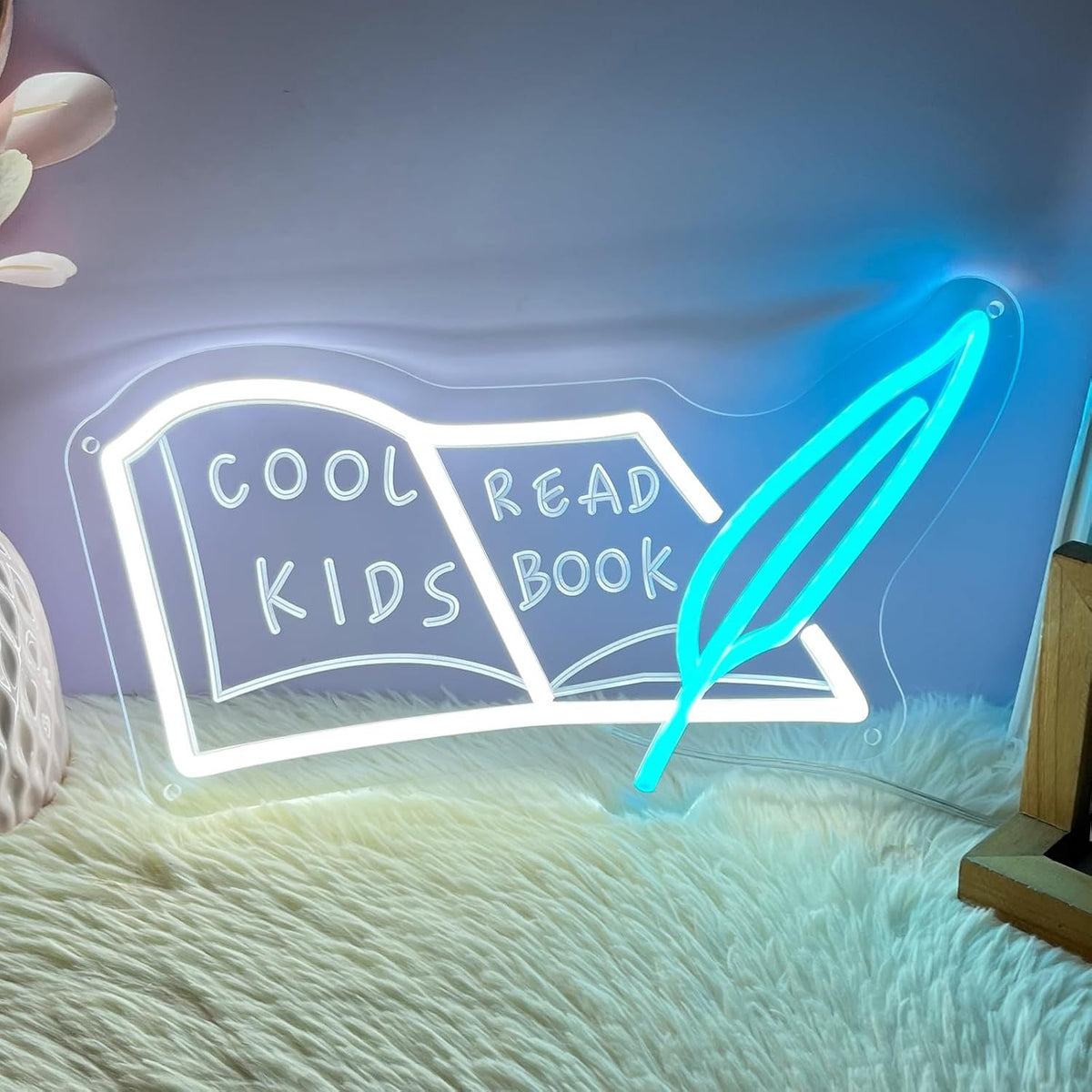 Dimmable LED Reading Neon Sign Wall Decor Light teemdrop
