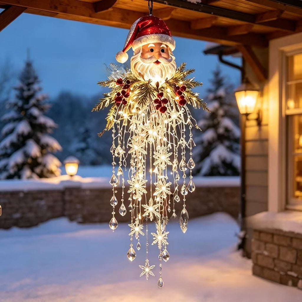 Glow Crystal Waterfall Resin Hanging Christmas Ornament for Holiday Home Decor teemdrop