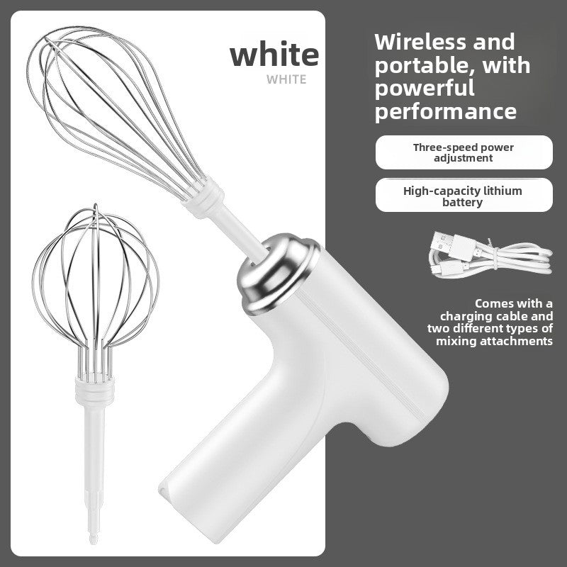 Mini Wireless Rechargeable Electric Hand Mixer with 3 Speeds for Baking and Cooking