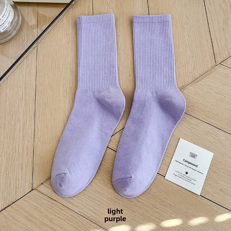 Unisex Combed Cotton Mid-Calf Socks teemdrop