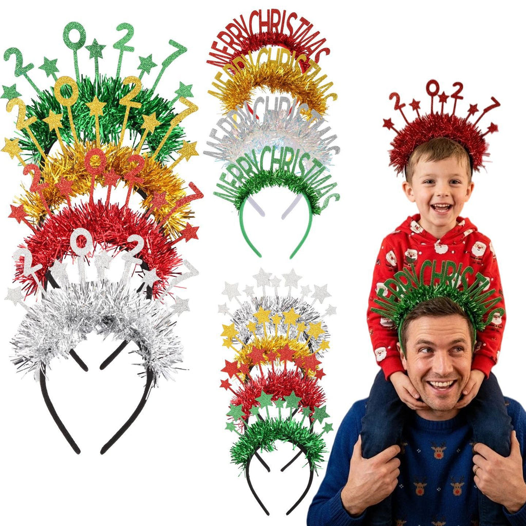 Festive Star Stripe Headband Merry Christmas
