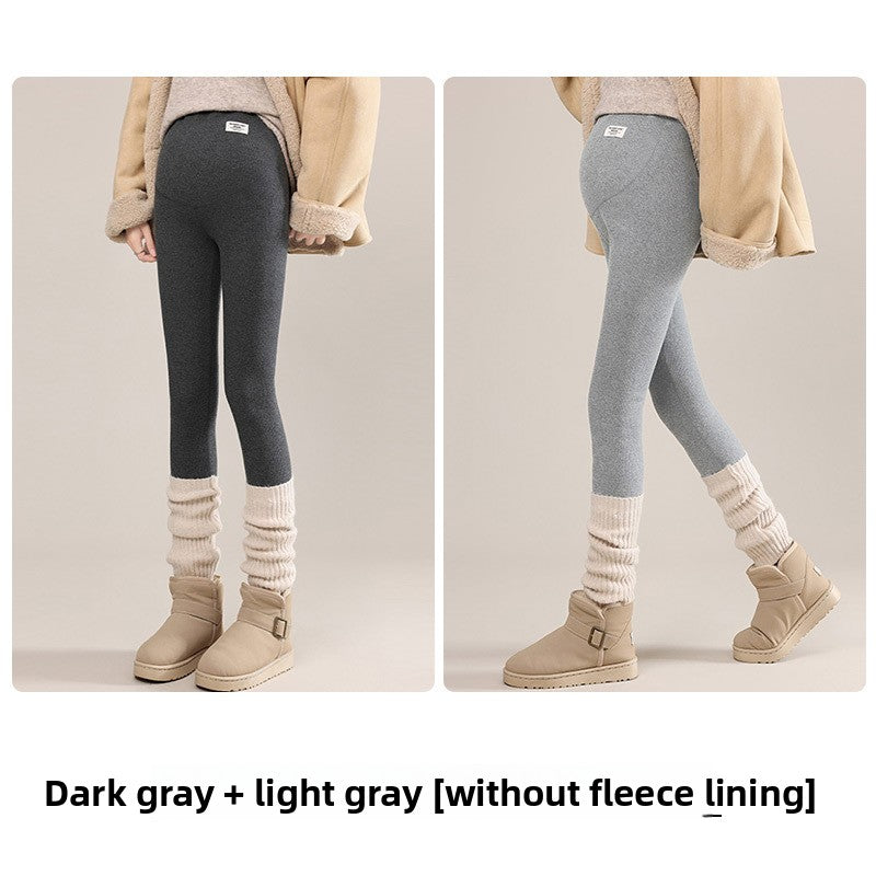 Maternity Leggings Fleece Lined Thickened Warm Cotton Pants