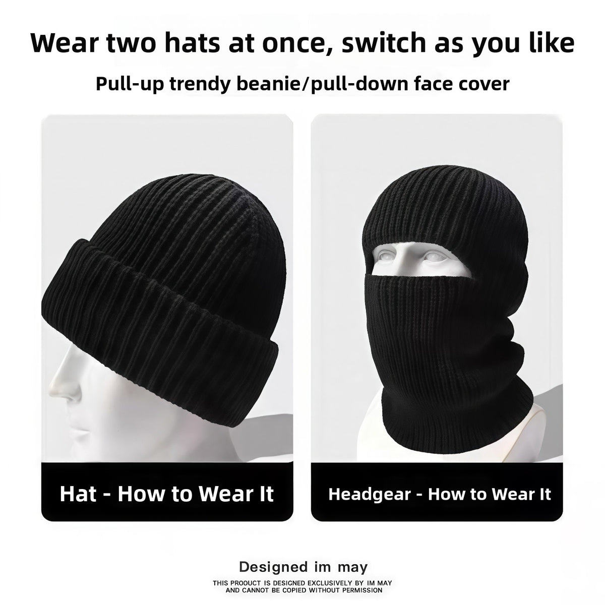Winter Knitted Balaclava Hat