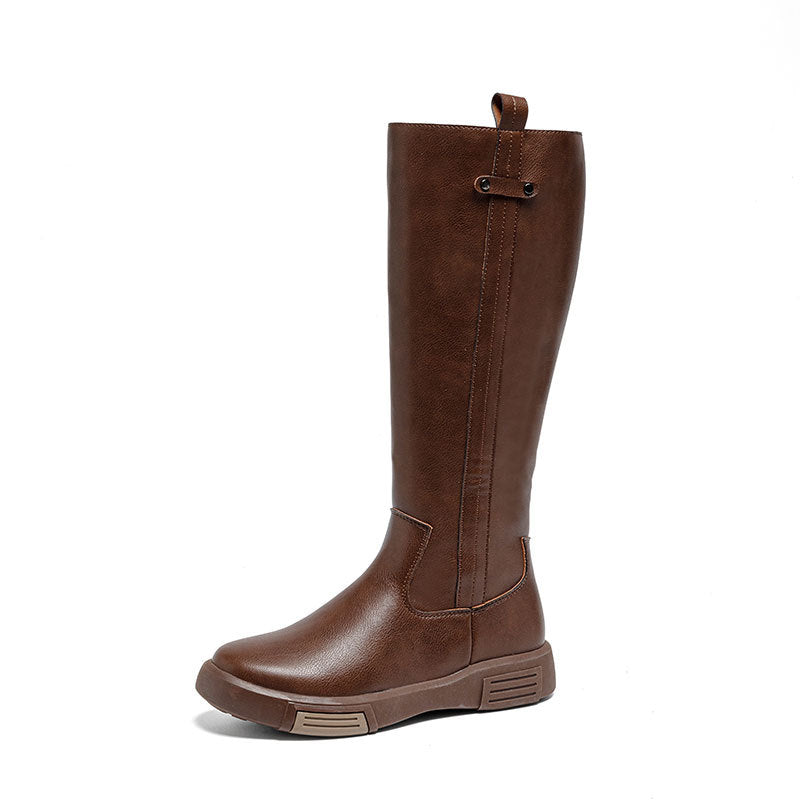 Women's Genuine Leather High-Tube Knight Boots