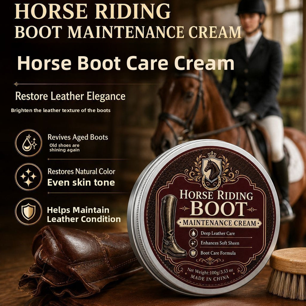 Equestrian Riding Boot Care Balm Leather Repair and Polishing Cream for Footwear Maintenance teemdrop