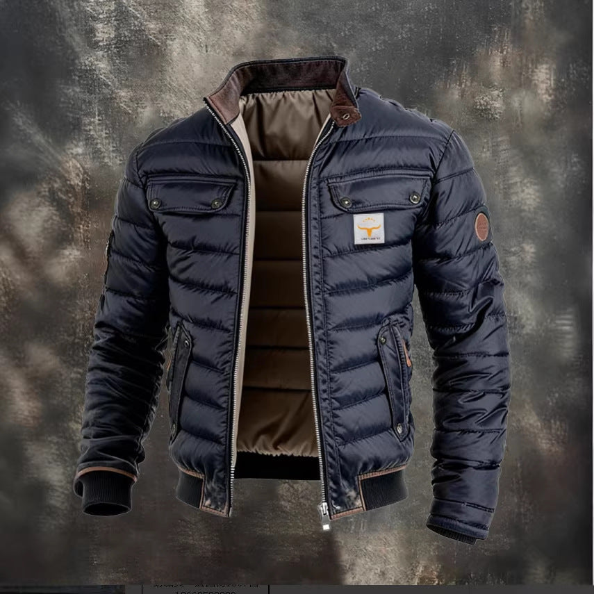 Mens Retro Quilted Patchwork Jacket