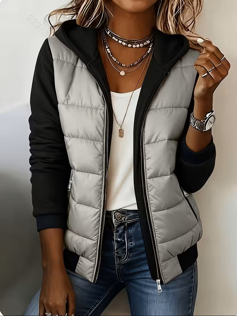 Women's Mid-Length Hooded Fleece-Lined Faux Shearling Coat teemdrop
