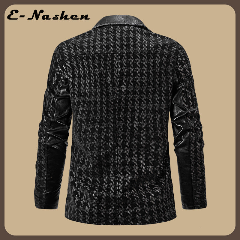 Men's Retro Motorcycle PU Leather Jacket Casual Lapel Outerwear teemdrop